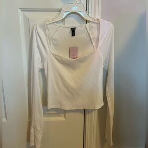 Wild Fable White Long Sleeve Ribbed Top - Size XS (New with Tags)
